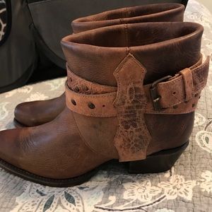 Women’s leather harness boots